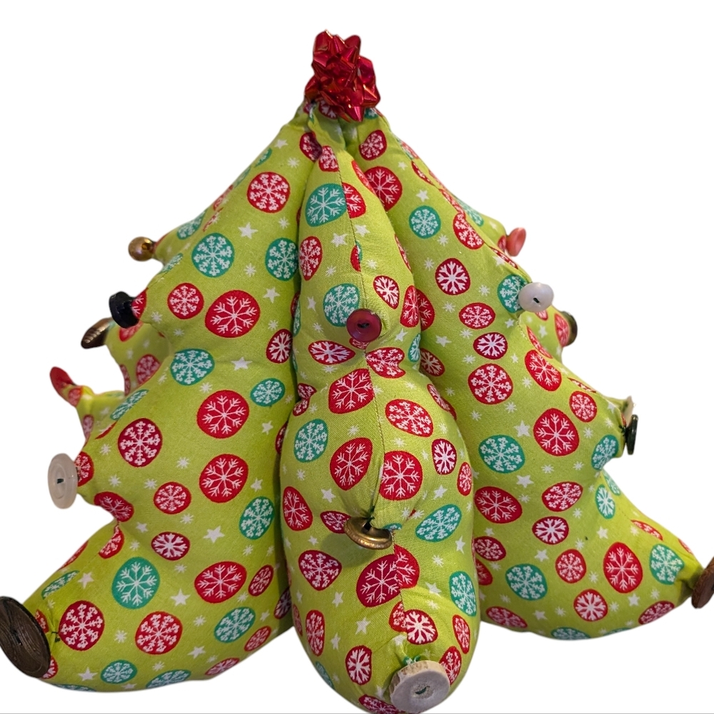 Vintage 3D‎ Stuffed Fabric Christmas Tree – Handmade Holiday Décor